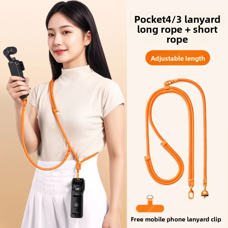 Universal Adjustable Anti-lost Neck Lanyard For DJI Pocket 4 Pro/4/3 W/ 1/4 Screw Hanging Cord Rope Detachable Hand Wrist Strap