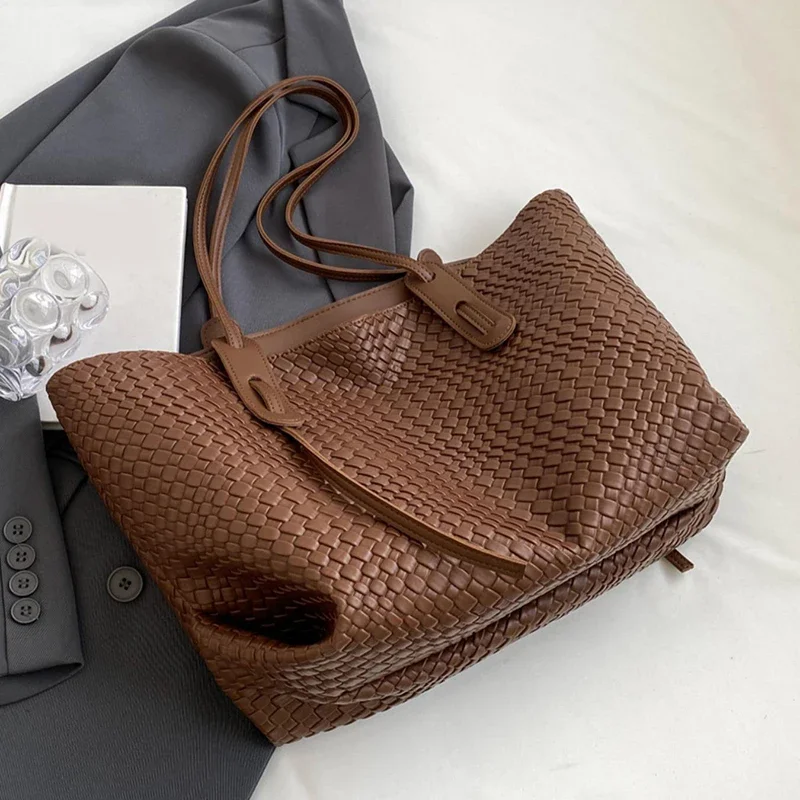 حقيبة يد نسائية متعددة الوظائف بلون موحد، حقيبة كتف للسيدات بسيطة، حقيبة يد خفيفة الوزن للتنقل للاستخدام المكتبي اليومي #3