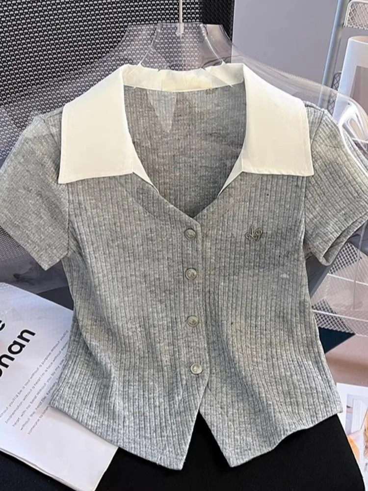 صيف جديد Sle ort Sve سترة مفتوحة المرأة الحلو والتوابل فتاة الخصر Cinched سبليت طول أعلى اللون تصميم Blo