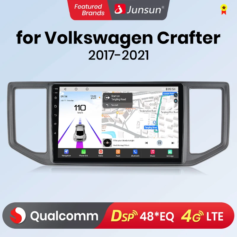 Junsun Android13 Qualcomm 8 Core Wireless CarPlay for Apple Android car Car Radio Fo Volkswagen Crafter 2017-2021 Car Radio GPS