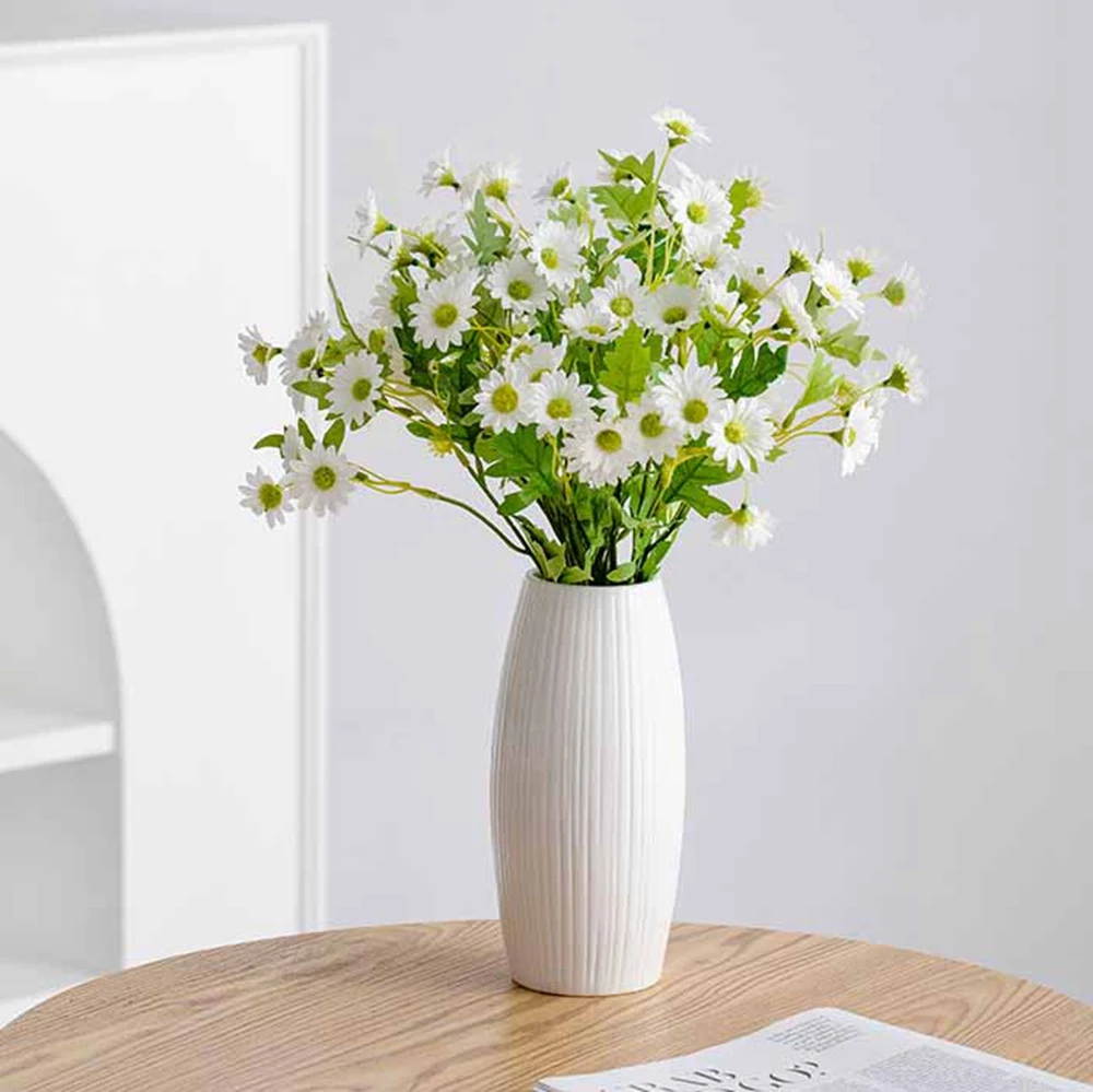 

White Nordic modern simple ceramic decoration vase dry flower Fresh flowers living room flower arrangement tabletop flower ware