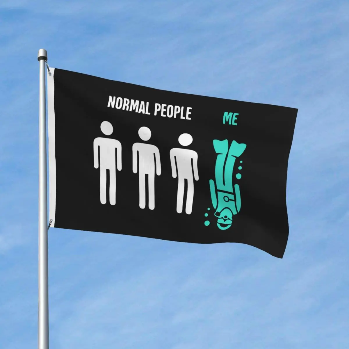 Normal People Me Funny Scuba Diving Design Flag Outdoor Banner All Weather Dive Diver Decoration Double Sided 4x6 5x8 FT Flags