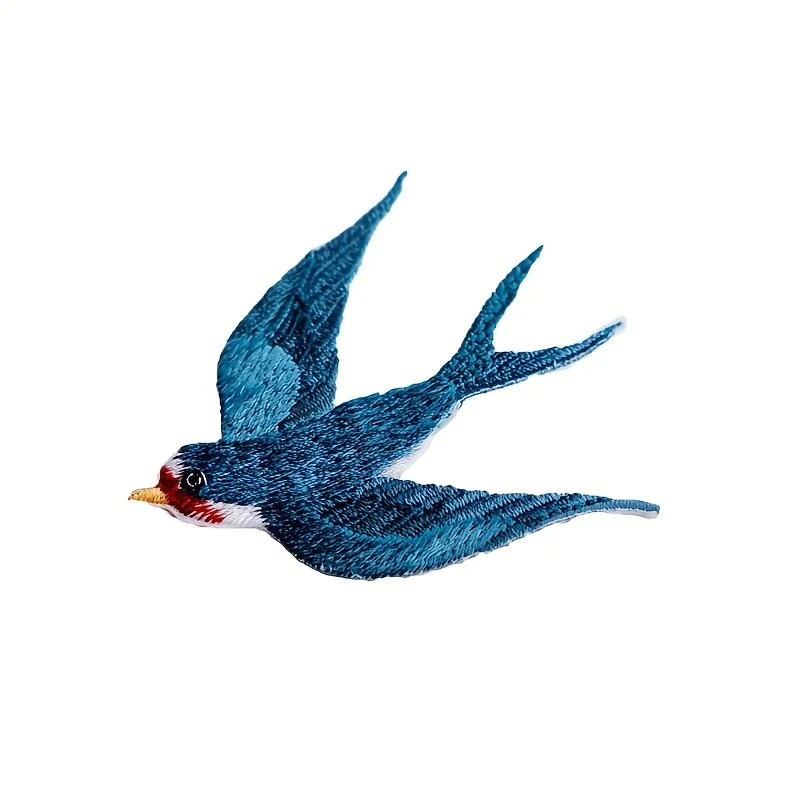 Swallow Bird Patch, Iron-On/Sew-On For DIY Clothing, Embroidered Patch For Jackets, T-Shirts, Bags