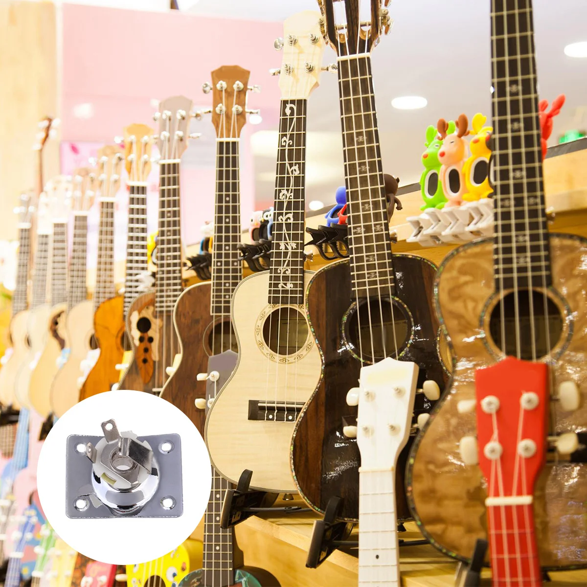 

3Sets Electric Guitar Input Socket Plate Metal Mounting Durable Light Weight Reliable Guitar Electronic Parts Accessories