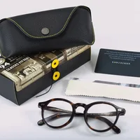 Montura de gafas redondas Johnny Depp para hombre, monturas de gafas ópticas Lemtosh, gafas de ordenador para mujer, marca de lujo, acetato Vintage