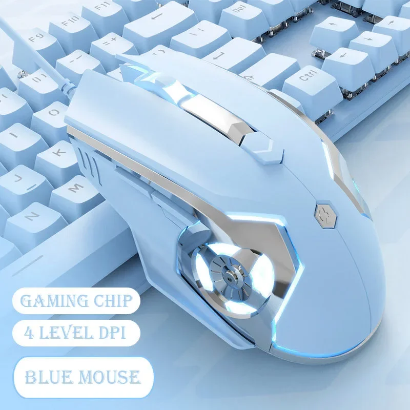 Wired Gaming Mouse for Desktop Notebok PC Pink White Blue Mouse