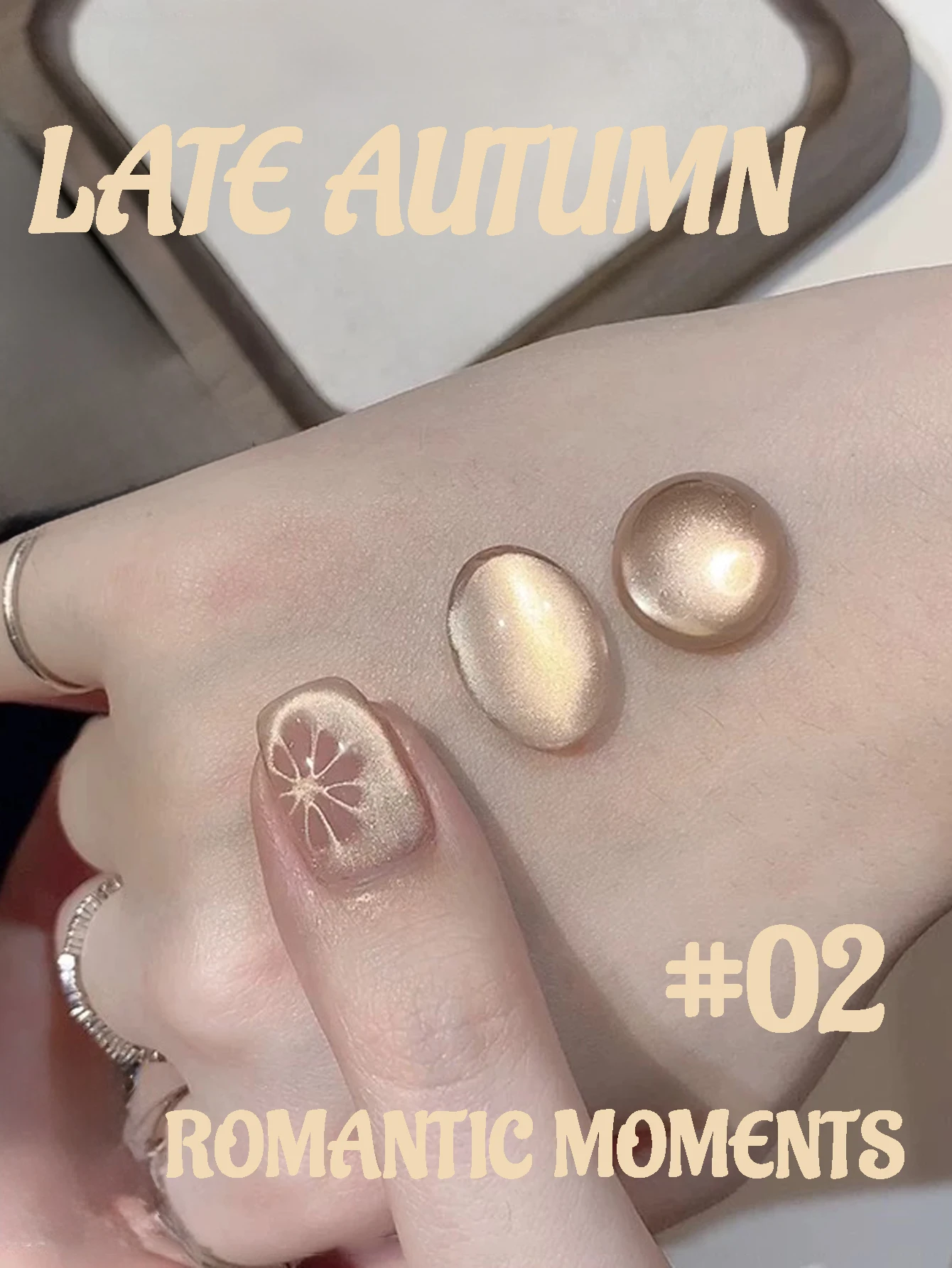 MIANEL 12ML/PCS Love In Late Autumn Cat\'s Eye Gel Nail Polish 2024 Flashing Gold Porcelain White Glass Beads Cat Magnetic Polish
