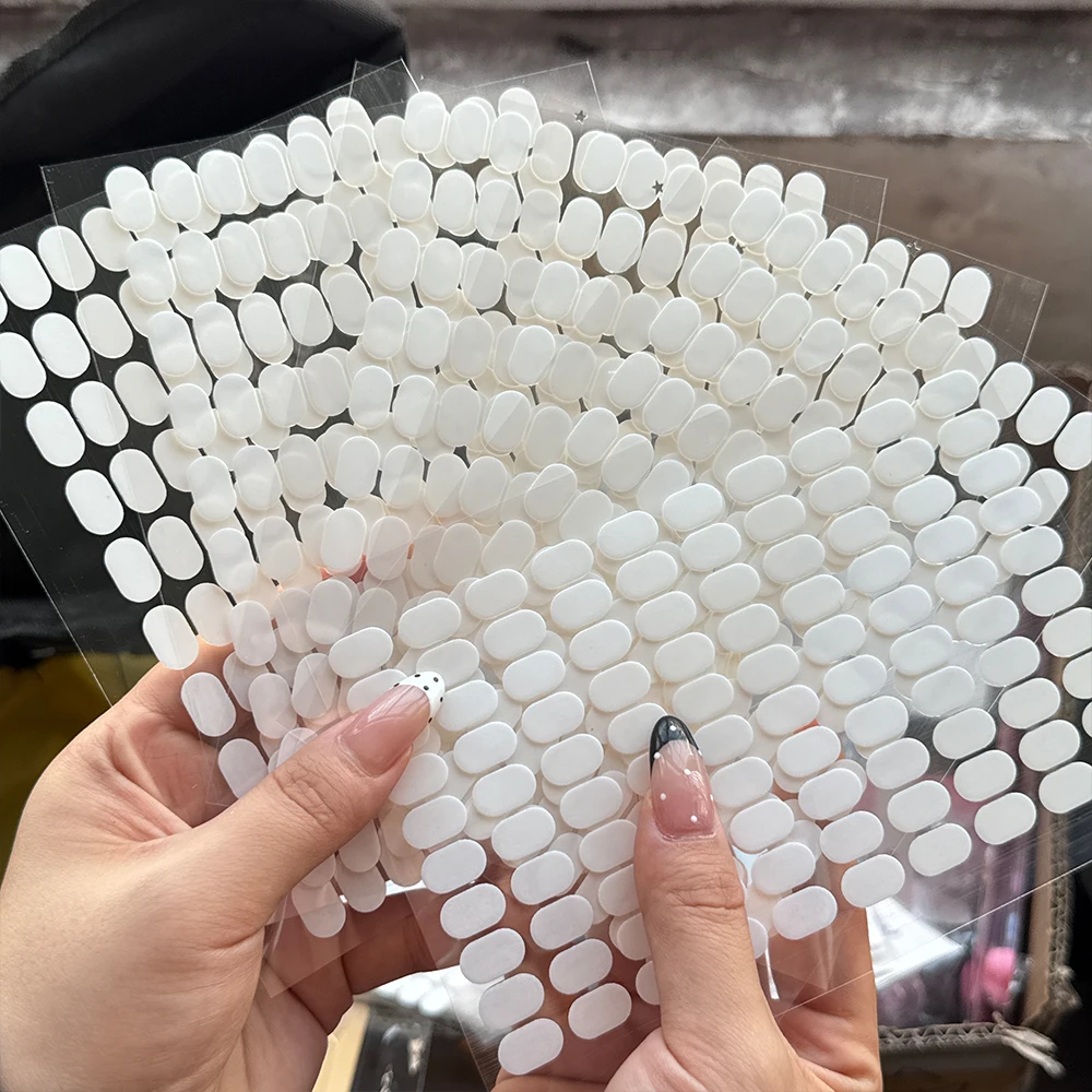 400pcs Nail Double-side Adhesive Tape Press On Nails Holder Traceless Transparent Nail Tips Display Stand Salon Practice Showing