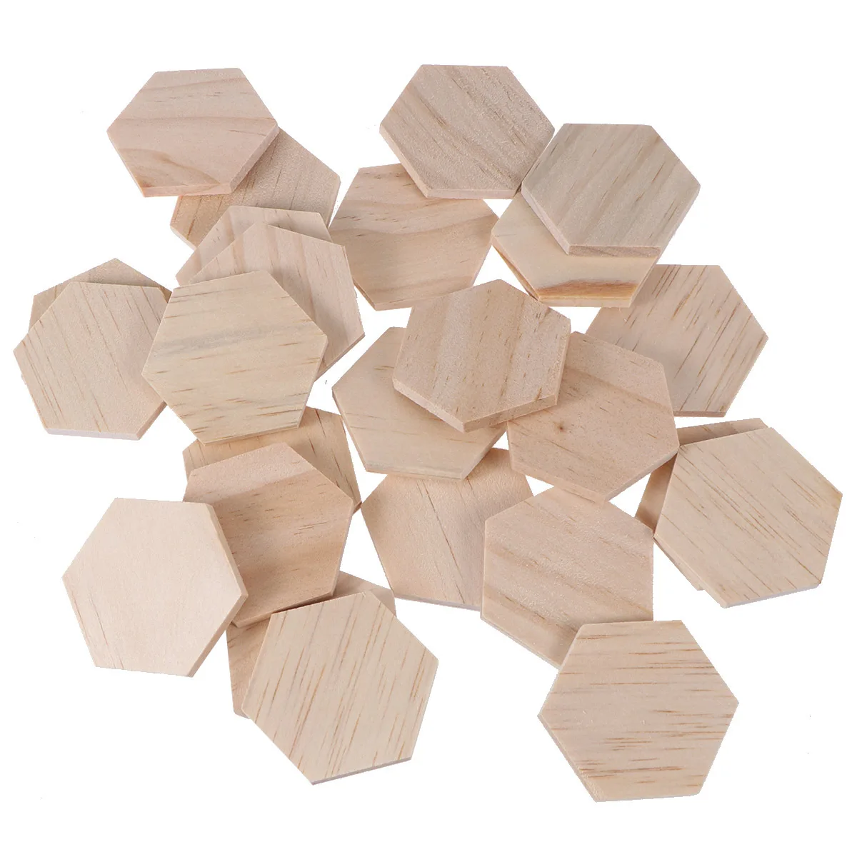 

25 pcs Wooden Hexagon 5 Cm Natural Discs Smooth Finish For Diy Craft Wedding Decorative Ornaments Holiday Home Decoration Wood