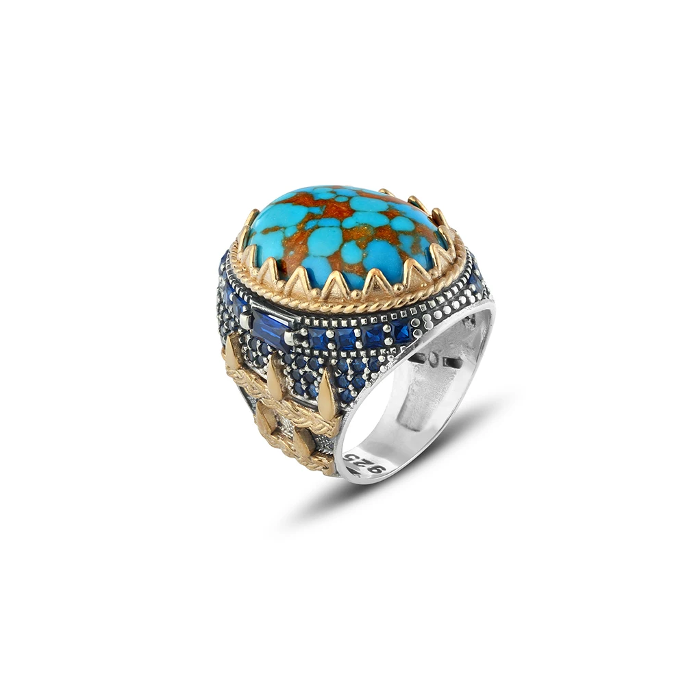 925 sterling Silver Turquoise Men 'S Ring Jewelry