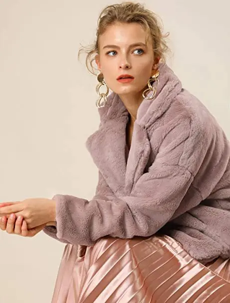 

Winter Women Faxu Fur Coat Solid Lapel One Button Artificial Fur Lady Outwear Fluffy Warm Hair Multicolor Fur Jacket For Female