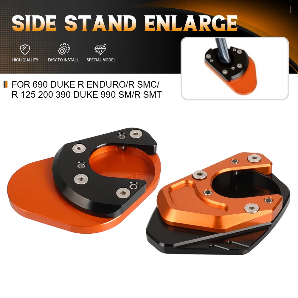 For 125 200 390 Duke 2012-2023 RC125 RC200 RC390 2014-2023 Motorcycle Side Stand Pad Plate Kickstand Enlarger Support Extension