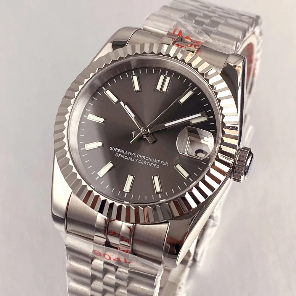 Tandorio 36mm 39mm NH35AA Grey Blue Green Pink Dial Dive Watch Men Sapphire Glass 20ATM Waterproof Stainless Steel Bracelet - Image 4