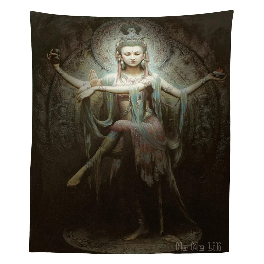 

Tara The Mother Of All Buddhas Feminine Aspect Of The Bodhisattva Compassion Hindu Goddess Durga Maa Riding On A Tiger Tapestry