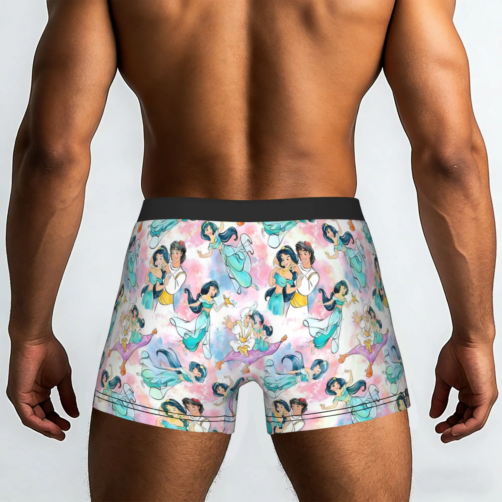 Custom Cute Cartoon A-Aladdin Underwear Men Breathable Aladdin Boxer Briefs Shorts Panties Soft Underpants For Homme