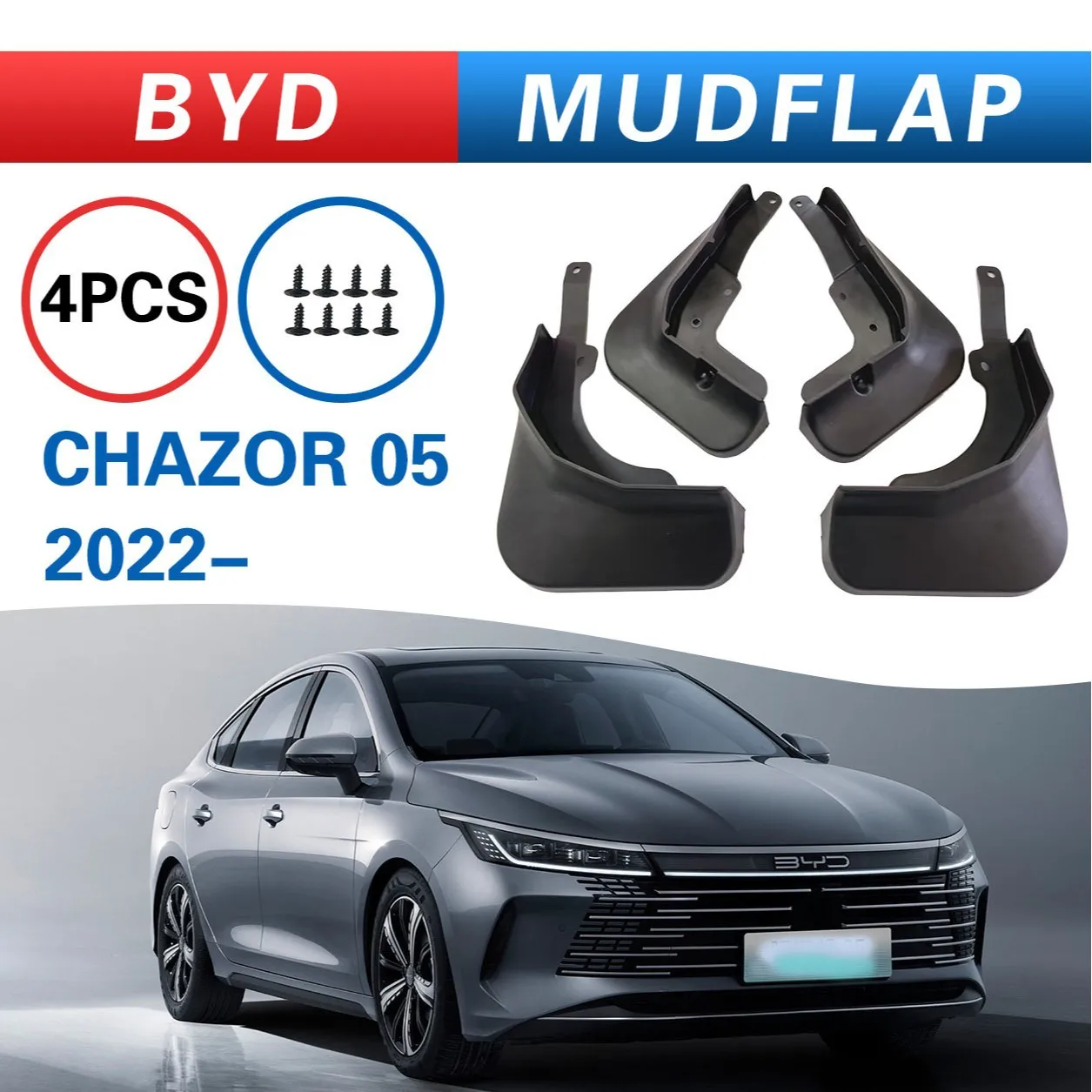 

For BYD Chazor 2022 destroyer 05 mudguard,Splash proof mudguard, front and rear wheel fender