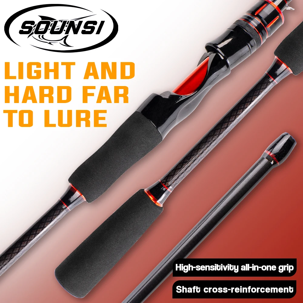 

SOUNSI Spinning/Casting Fishing Rod Lure Rod Carbon Fiber Super Soft And Ultra Light 1.8-2.1m 5-28g For Trout Fishing Rod