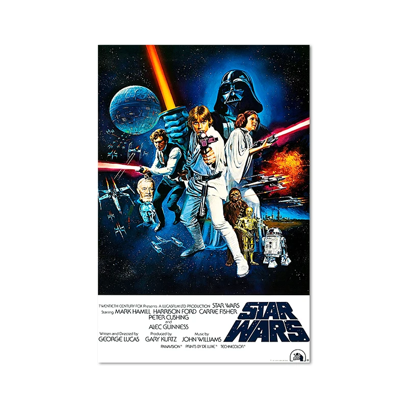 Eine neue Hoffnung 1977 Original Space Wars Filmplakat Kunstdruck Science-Fiction Vintage Film Leinwandbild Wandbilder Heimdekoration