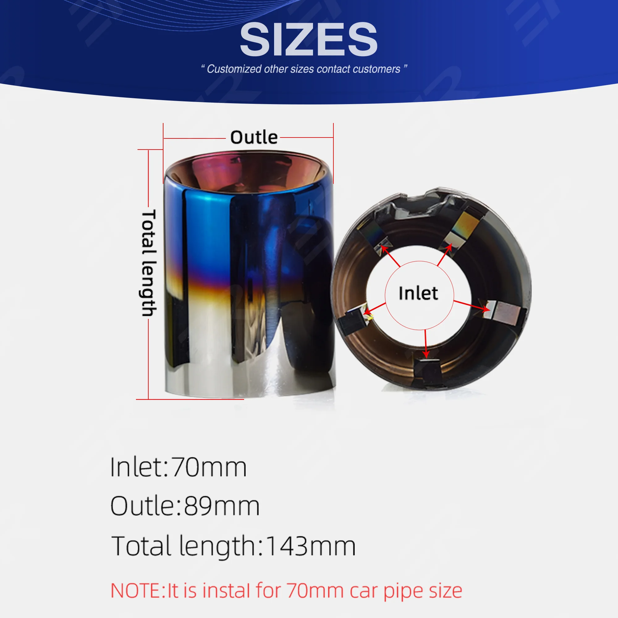 4pieces Stainless Steel Exhaust Tip Suitable for BMW F87 M2 F80 M3 F82 F83 M4 F10 M5 F12 F13 M6 Slip-On auto engine parts