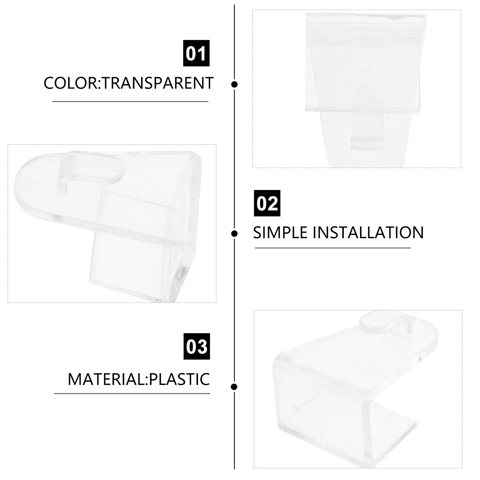 6Pcs Universal Fit Plastic Curtain Brackets F Shape Wall Mount Bracket for Hanging Curtains Curtain Track Mounting Bracket