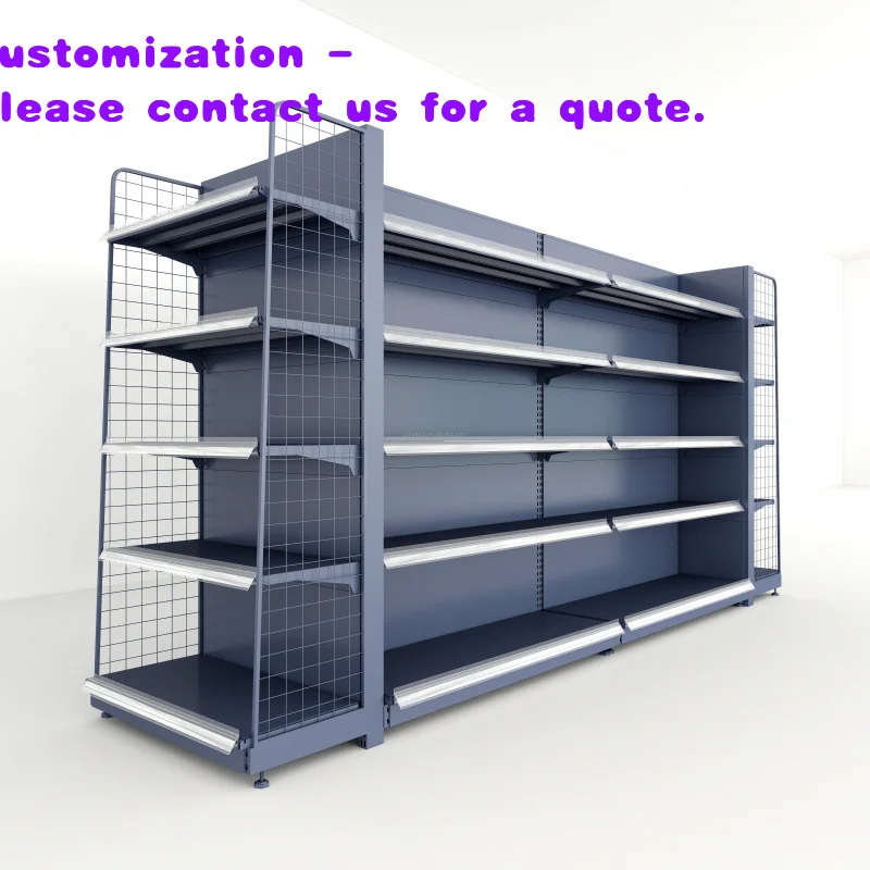 

custom.Modern Single/Double-Sided Lightweight Metal Supermarket Shelving Light Duty Freestanding Grocery Conven