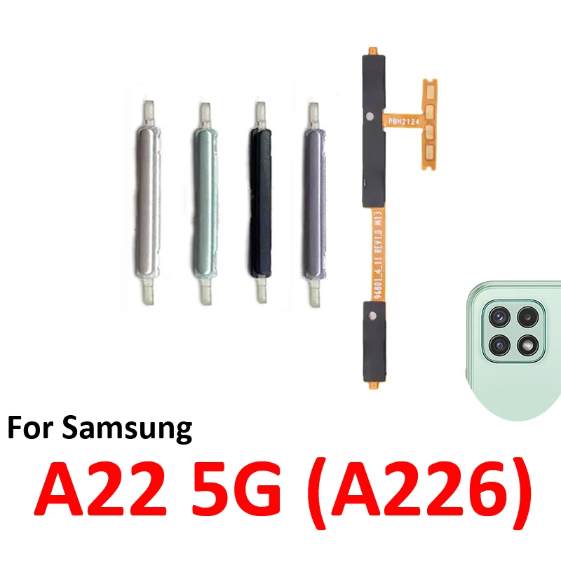 For Samsung Galaxy A22 5G A226 Phone Volume Button Up Down External Key Internal On Off Power Flex Cable Repair Parts Black