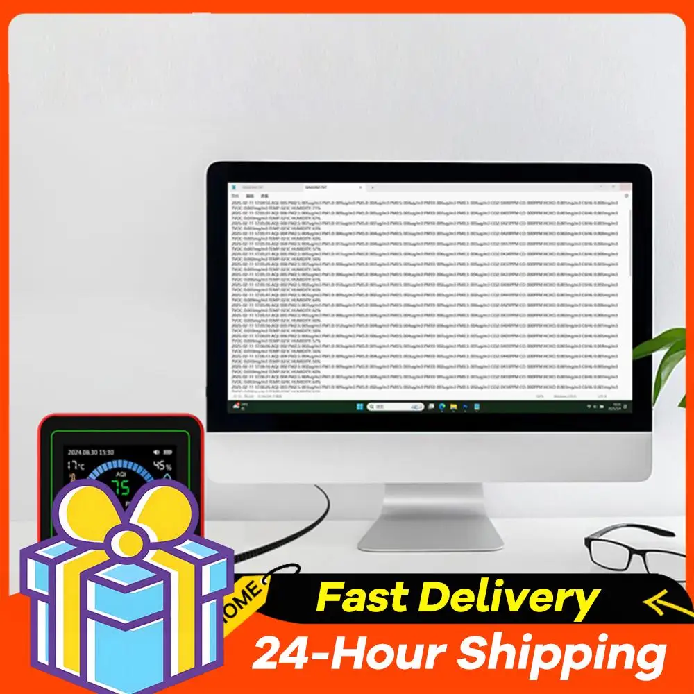 

18 In 1 Air Quality Monitor with CO2 Monitor/HCHO/TVOC/Temperature/Humidity Indoor Real-Time Air Detector for Home Office School