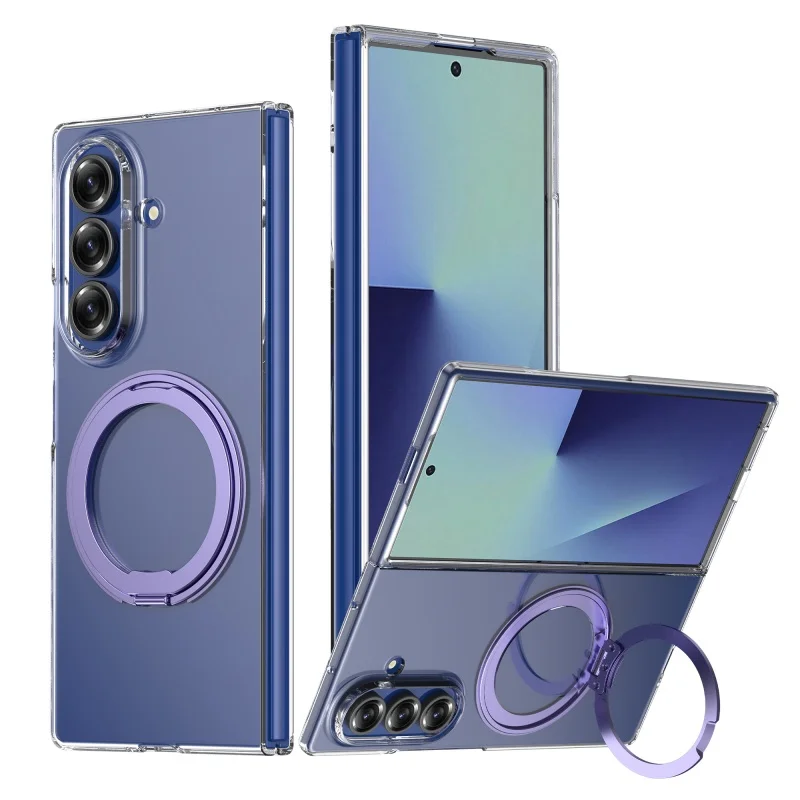

Transparent Acrylic 360 Rotate Bracket Case for Samsung Galaxy Z Fold 6 7 Magsafe Cases for Samsung ZFold 7 Stand Holder Cover