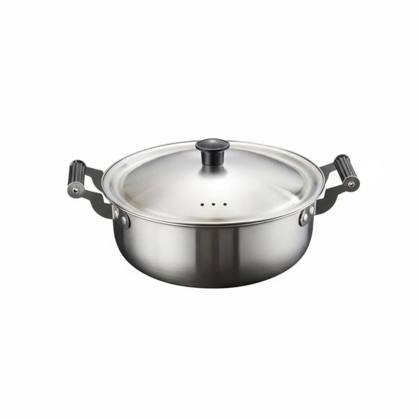 Double Handle Noodle Pot Thickened Body Stainless Steel Soup Pot Easy to Clean for Students, Individuals, Dorm Room, Camping