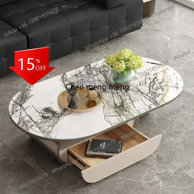 

L178 Metal Corner Coffee Tables Oval Storage Luxury Minimalist Coffee Tables Balcony Premium Mesa Auxiliar Salon Home Furniture