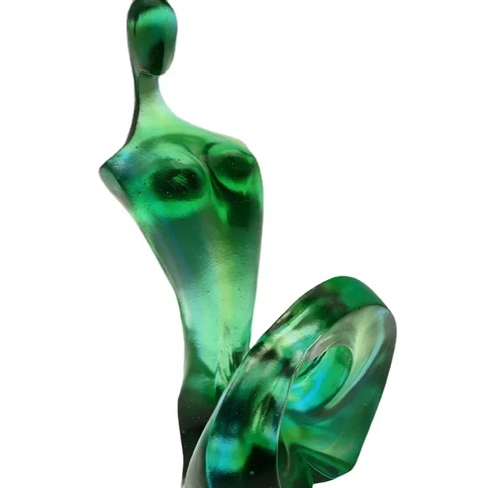 Customizable High Quality Hand-Carved Crystal Artwork Abstract Figure Glass Ornaments for Home Decoration