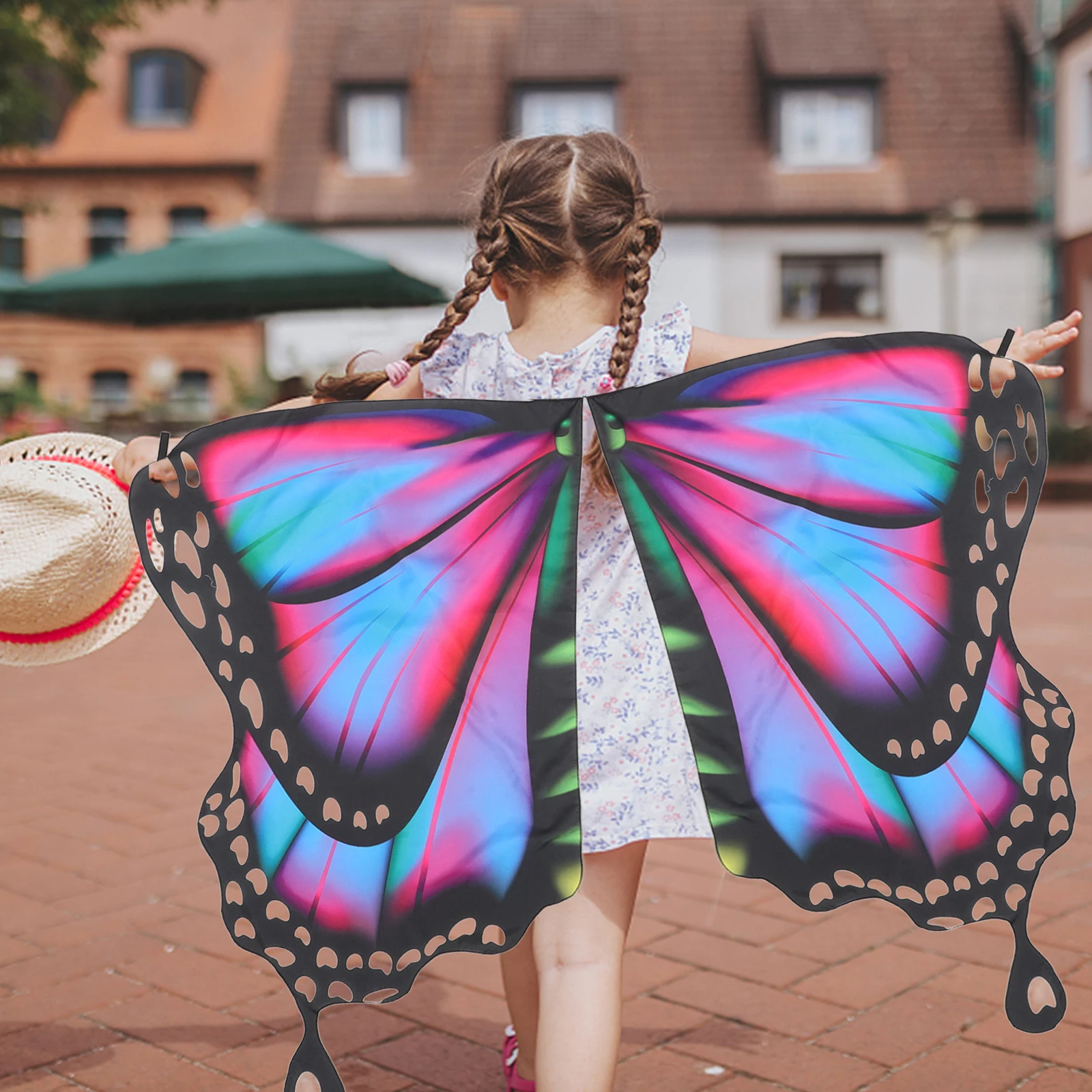 

Butterfly Wings Cape Kids Halloween Costume Prop Fairy Shawl Masquerade Party Cosplay Accessories Stage Performance Lightweight
