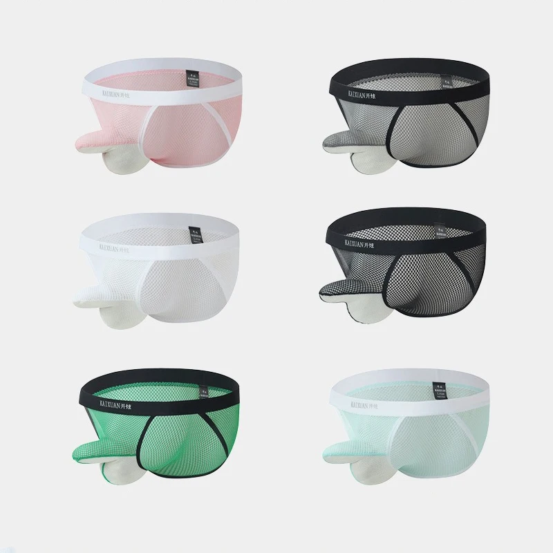 Men's Underwear Hollow Out Mesh Triangle Briefs Underpants