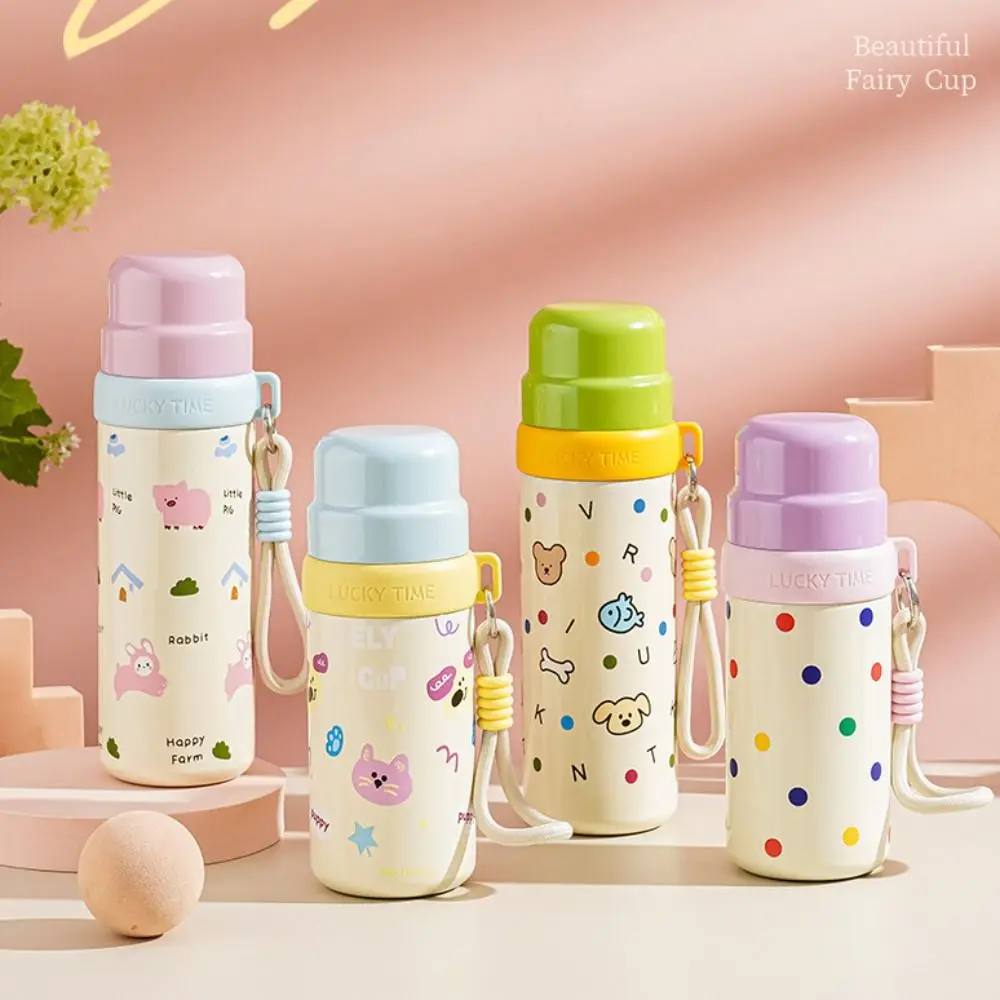 

Portable Cartoon Water Bottle 316 Stainless Steel Large Capacity Thermos Cup Creative 350/500ML Insulated Cup Gift