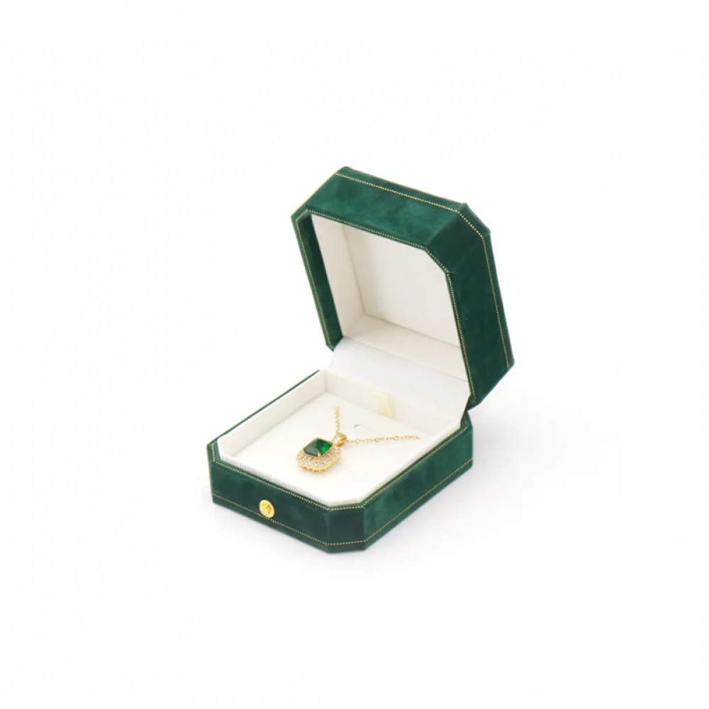 Luxury Velvet Jewelry Case Octagonal Lace Storage Box Small Organizer For Rings Pendants Bracelets Earring Display Holder