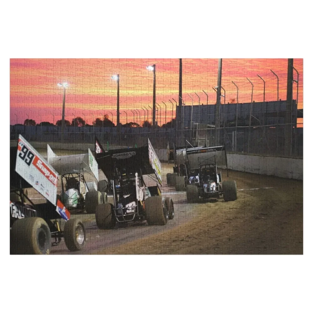 

Sunset at the Speedway track. Jigsaw Puzzle Photo Wooden Animal Puzzle