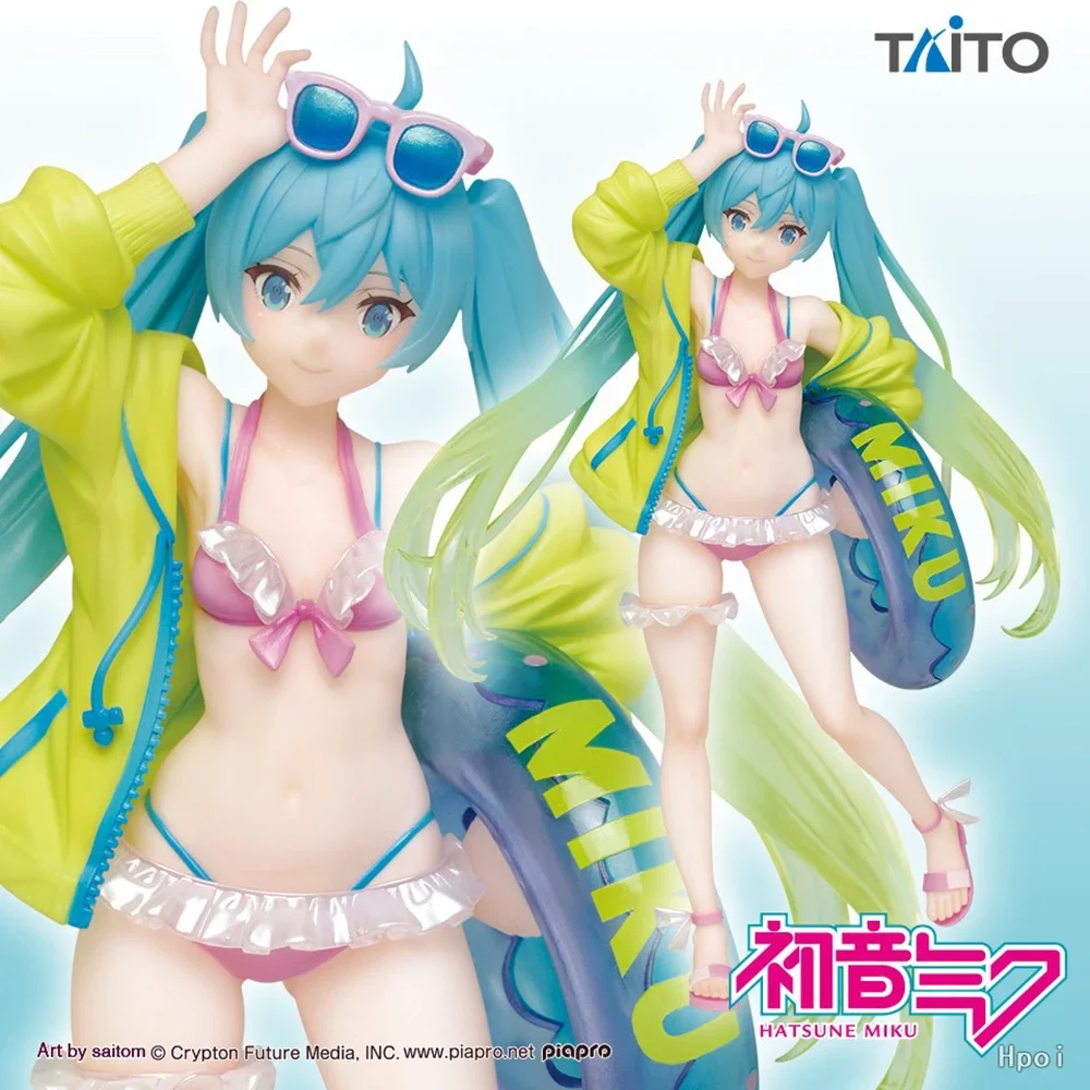 

Оригинал Taito Vocaloid Hatsune купальник Miku Ver. Коллекционная аниме-фигурка, модель, экшн-игрушки, детский подарок, Размер 18 см