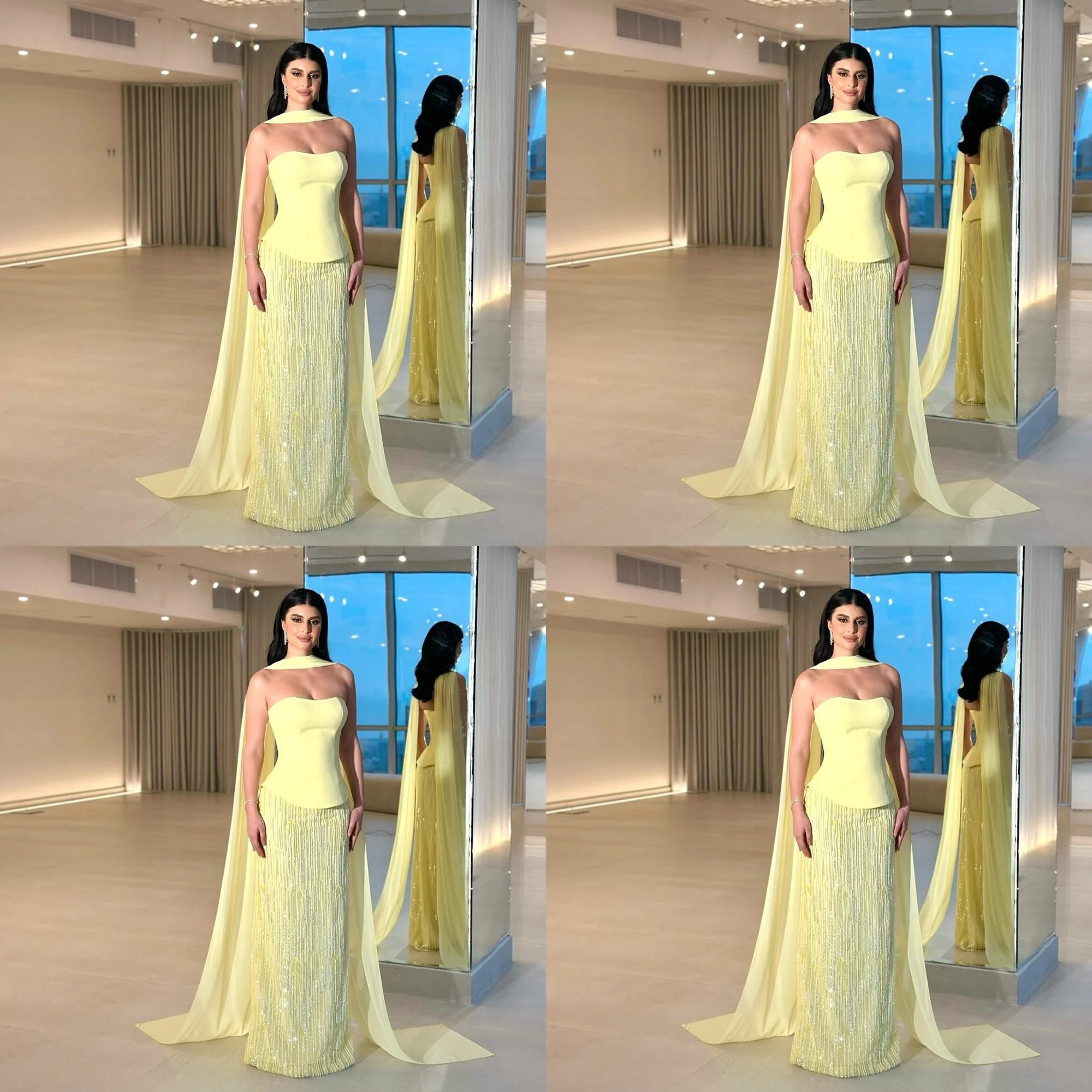 

Modest Sweetheart Collar Satin Bocide Saudi Bridesmaid Dress Beaded Sheath Backless Long Evening Gown with Court Custom Made