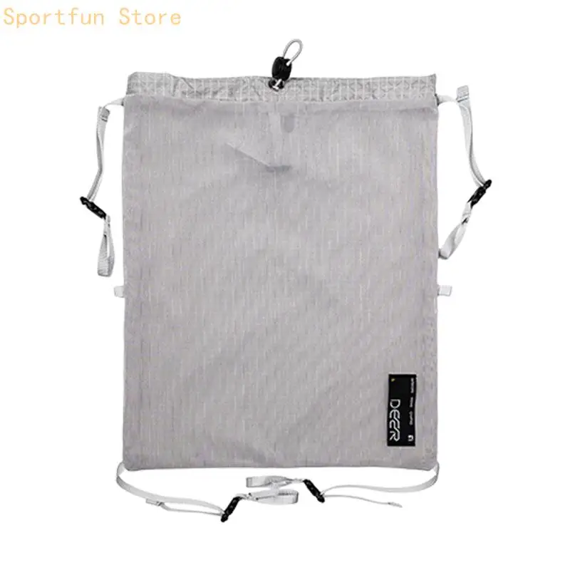 Trail Sorting Bag for Hiking Backpack Carry and Camp Use, Drawstring Add-On Bag with Four Corner Tie Points for Campers X7JD
