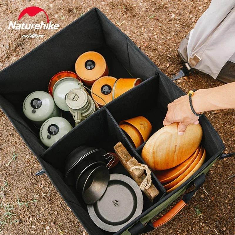 Oxford Fishing Bag Naturehike Storage Case 30L 60L Wear-resistant Foldable Tool Stackable Sundry Box Outdoor Picnic Storage Box