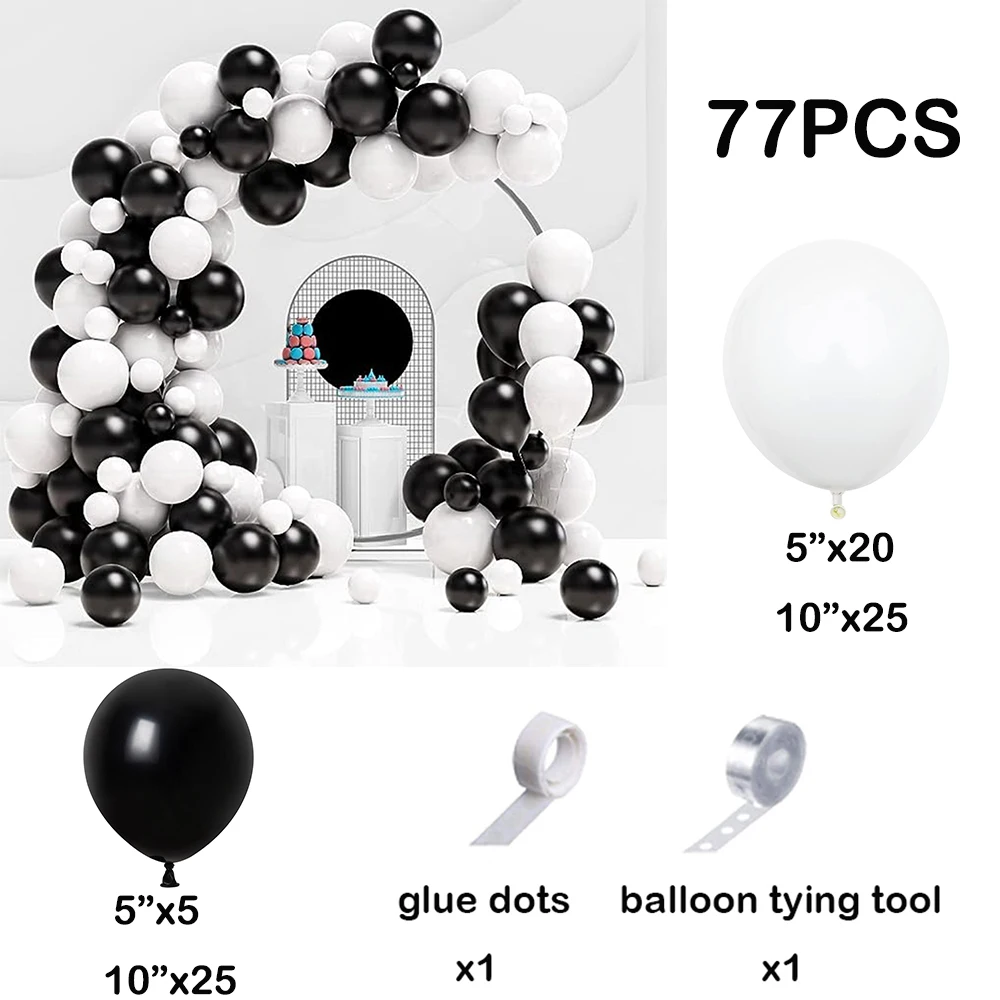 Birthday Balloons Garland Arch Black White Latex Balloon Kit Kid Baby Shower Party Decor Wedding Anniversary Decoration Supplies