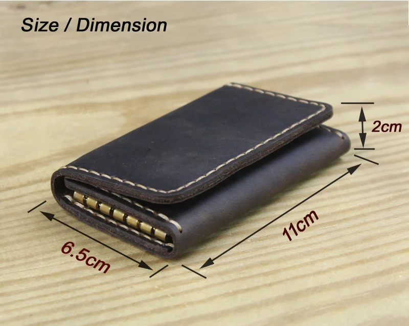 100% Handmade Vintage Genuine Leather Key Holder Men Wallet key case Women organizer Fashion pouch Bag