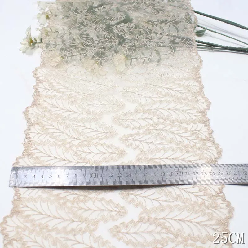 

36Yards Embroidery Lace Floral and Leaf Embroidered Lace Trim Olive Green Nude Mesh Lace Trim for Women Bra Lingerie