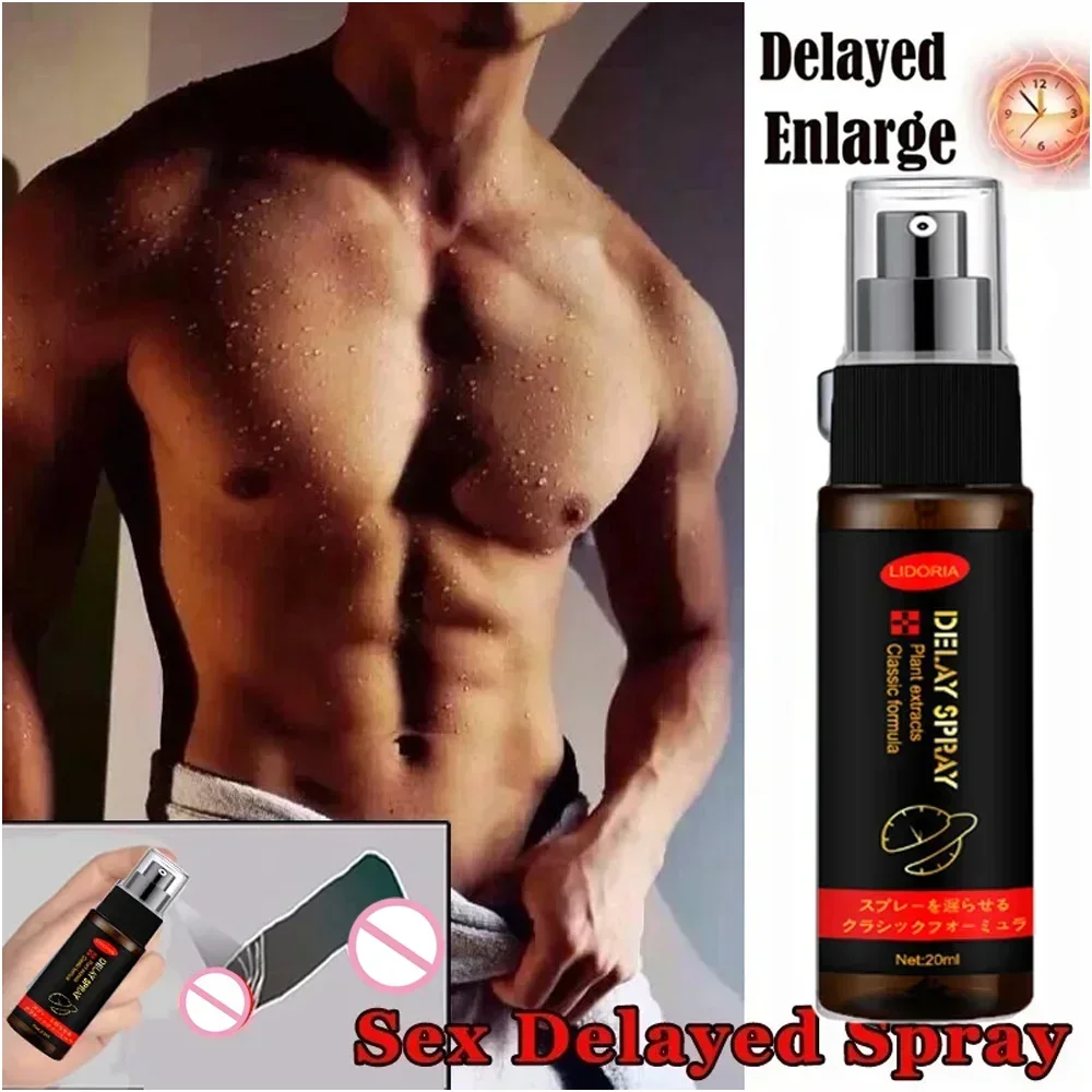 Spray ritardante del sesso da 20 ml Sesso per uomo Uso esterno maschile Anti eiaculazione precoce Spray per l'ingrandimento del pene lungo 60 minuti