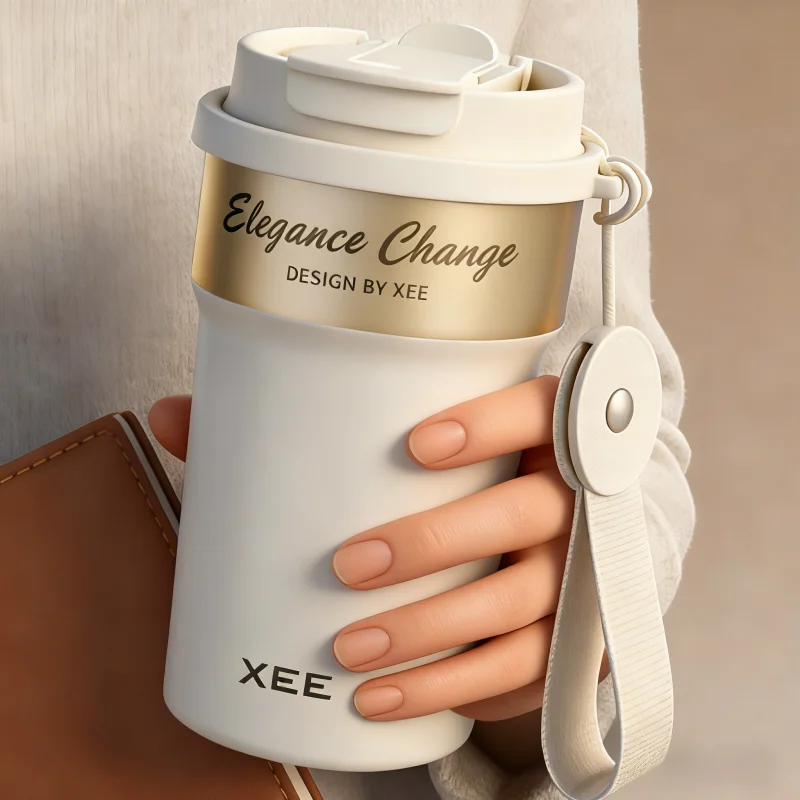 

500ml Stainless Steel Vacuum Tumbler, Double Mouth Lid with Straw, 316L Insulated Coffee Travel Mug Leakproof Thermos Cup bottle