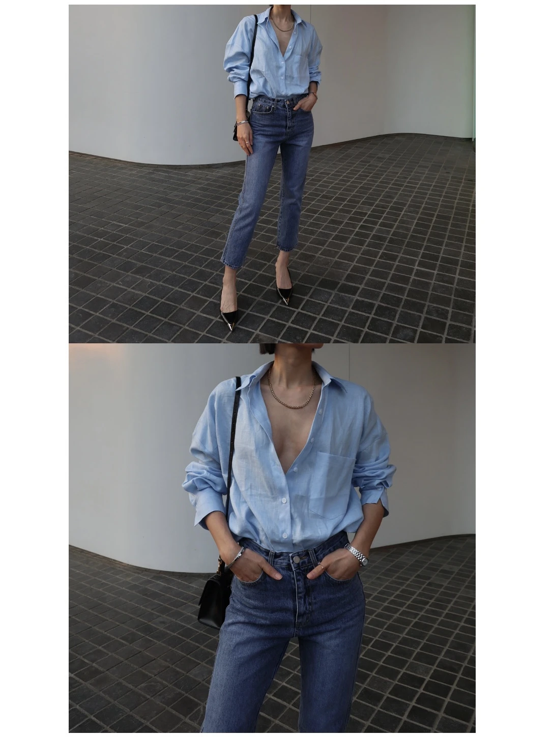 

Spring Summer New Lightweight Casual Style Linen Shirt Minimal Loose Lazy Long Sleeve Shirt Lightweight Slimming Versatile
