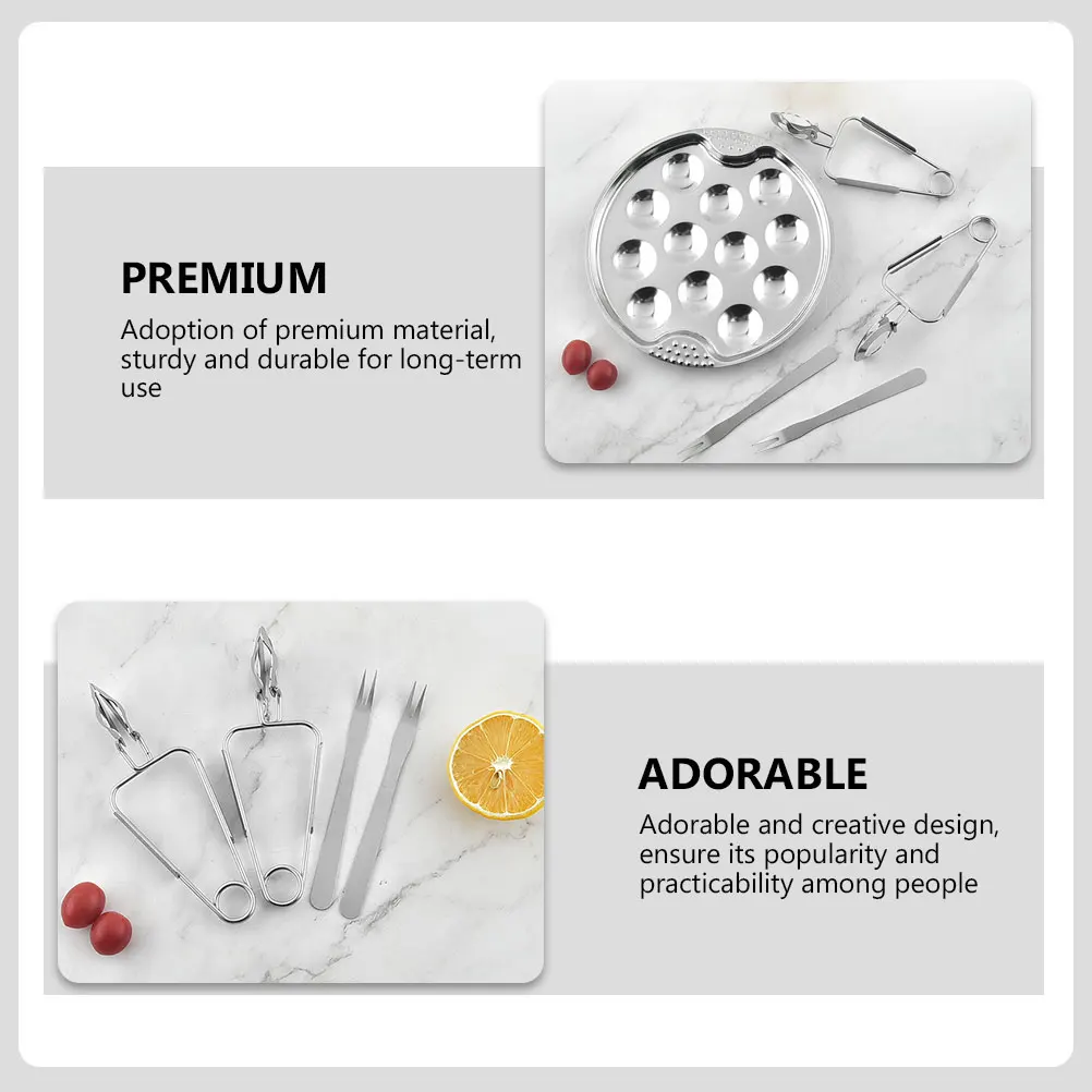 

Stainless Steel Escargot Dish Set Heat Resistant Baking Plate Snail Cooking Tray for Oven Grilled Food Shellfish Baking Pan
