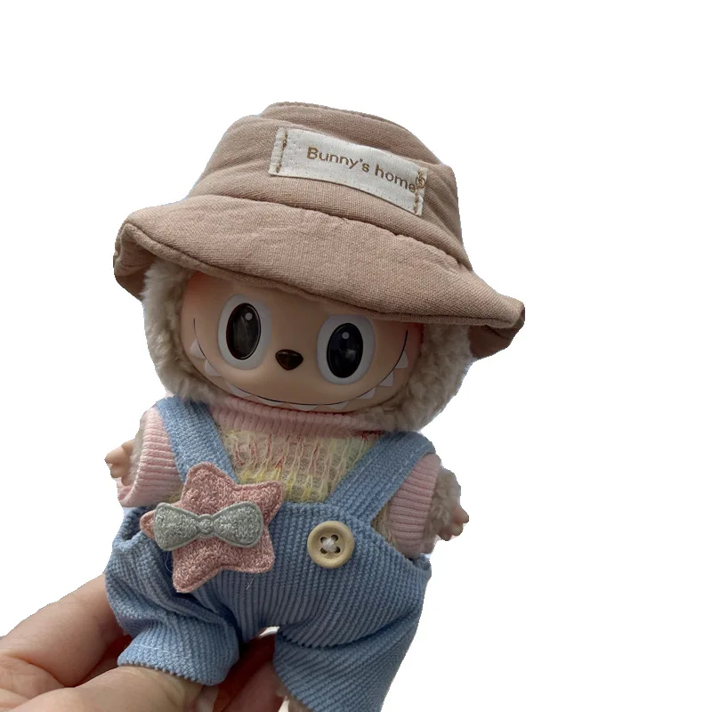 

Baby Clothes 17CM Labubu Rabub Macron Vinyl Blind Box Pendant for Wedding Dress Children Dress Up Game Boy Girl Birthday Present