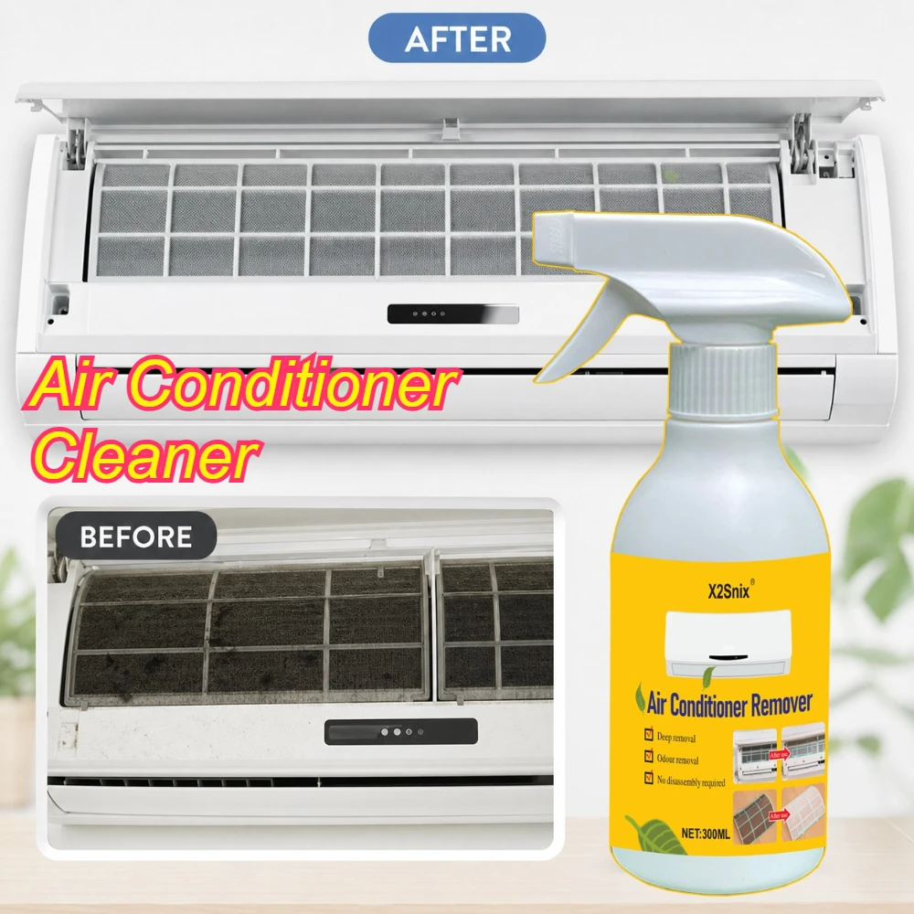 Car Air Conditioner Cleaner Spray, Remove Odor Dust, Summer AC Vent Cleaning Deodorizer for Auto & Home, No Disassembly Washing