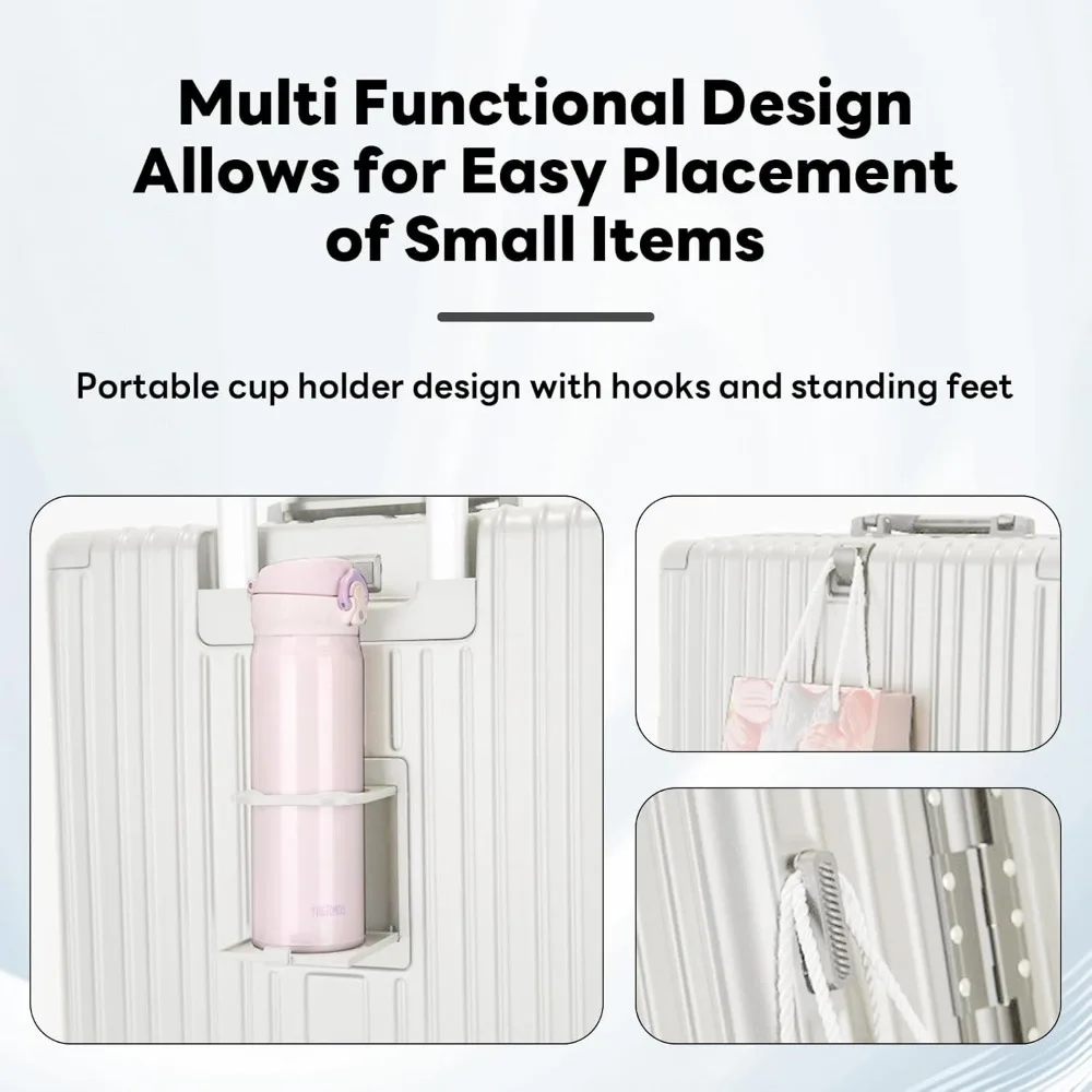 Maleta de mano ligera aprobada por TSA rígida de 20 pulgadas con puerto USB y portavasos para comodidad en viajes